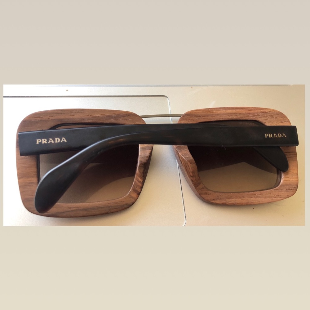 Authentic Prada Wooden Sunglasses Nut Canaletto - Picture 6 of 7
